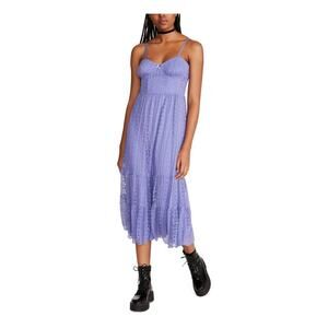 Betsey Johnson Womens Purple Lined Corset Bodice Flounce‎ Hem Midi Dress 14